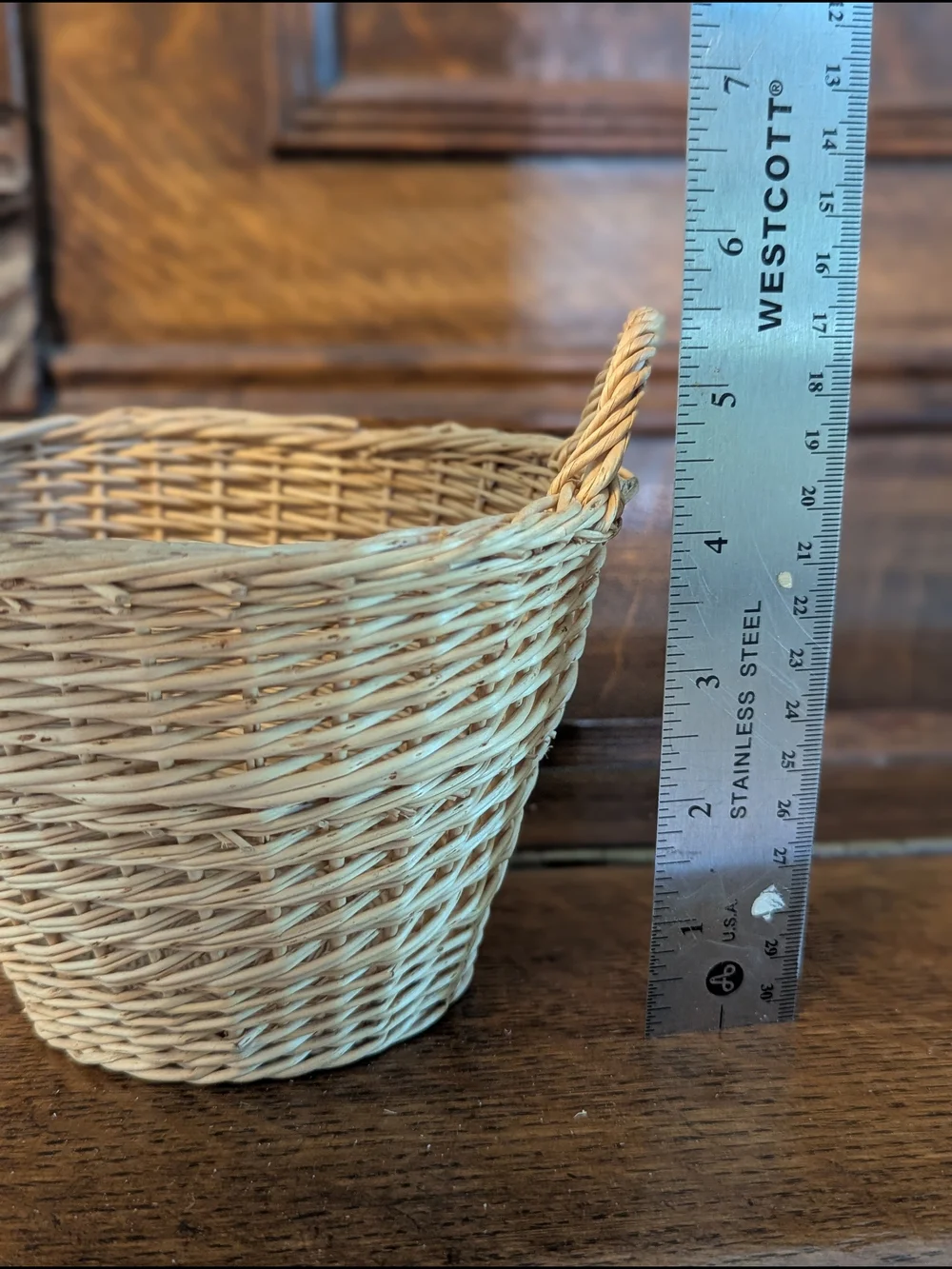 Folk Art Mini Woven Wicker Baskets - Set of 3